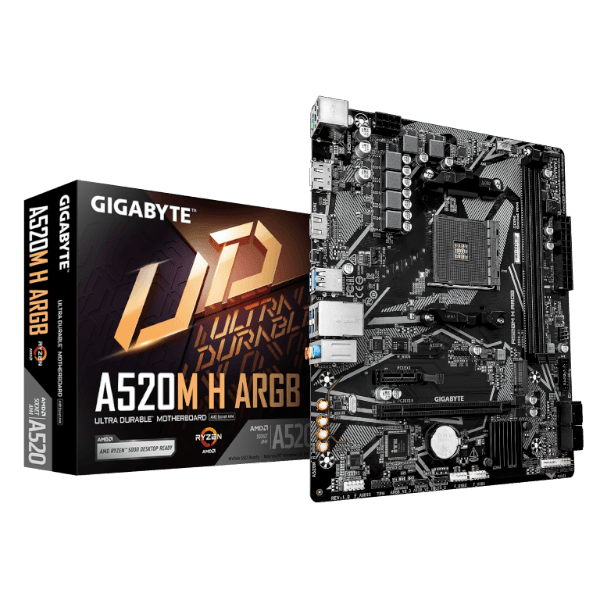 לוח אם Gigabyte A520M H ARGB AM4 DDR4 Micro-Atx HDMI DP mATX — תמונה 1 | PuzzlePC