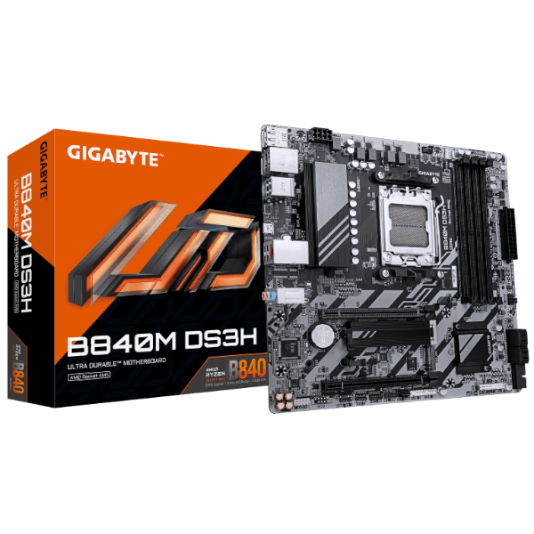 לוח אם Gigabyte B840M DS3H for AMD AM5 DDR5 HDMI DP mATX LGA1851 — תמונה 1 | PuzzlePC