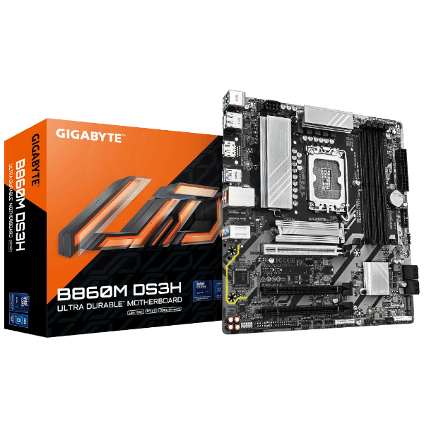 לוח אם Gigabyte B860M DS3H 2.2 Micro-ATX DDR5 LGA1851 2.5GbE Lan mATX — תמונה 1 | PuzzlePC