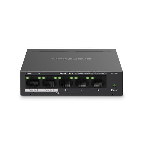 Mercusys By Tplink MERCUSYS MS105GP 5 Port Gigabit Switch 4 PoE Plus Ports 65W — תמונה 1 | PuzzlePC