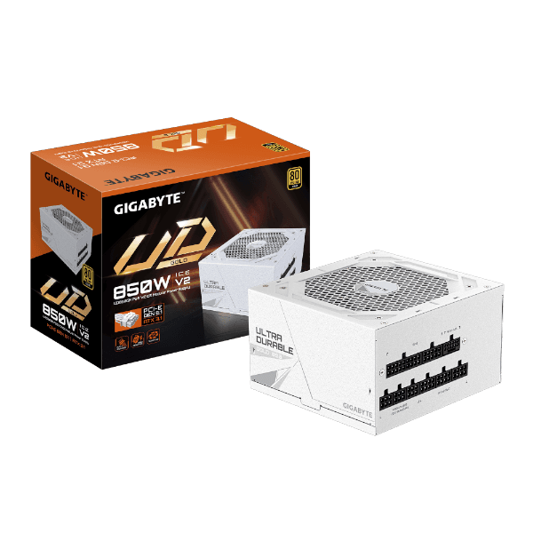 ספק כוח לבן Gigabyte UD850GM PG5 ICE 850W 80 Plus Gold ATX 3.1 80+ Gold — תמונה 1 | PuzzlePC