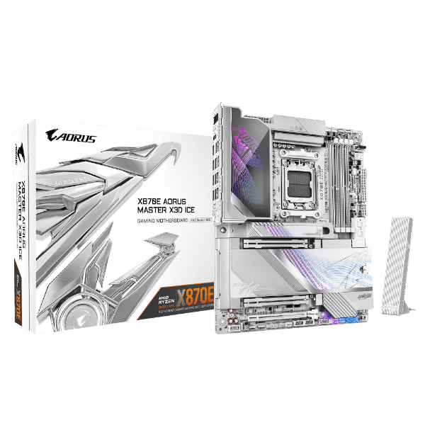 לוח אם Gigabyte X870E AORUS MASTER X3D ICE WIFI7 ATX BT 10GBE AM5 DDR5 — תמונה 1 | PuzzlePC