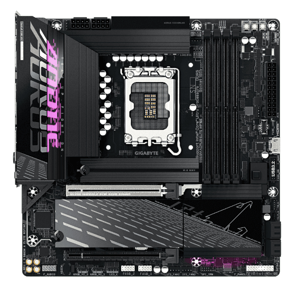 Материнка Gigabyte B860M AORUS ELITE WIFI6E mATX 2.5GB LAN LGA1851 DDR5 — Фото 1 | PuzzlePC