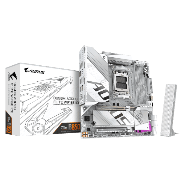 לוח אם Gigabyte B850M AORUS ELITE WIFI6E ICE mATX DDR5 AM5 2.5GB