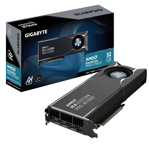 כרטיס מסך Gigabyte Radeon Pro W7800 AI TOP 32GB GDDR6