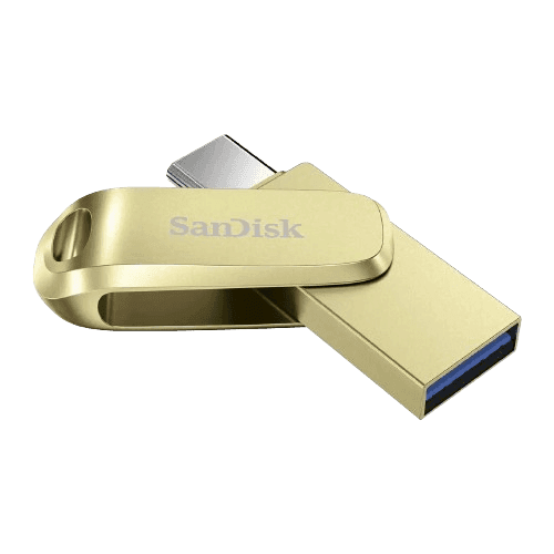 זיכרון לנייד SanDisk 512GB TYPE-C and Type-A Dual Drive Luxe HDD