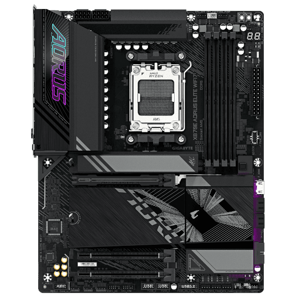 לוח אם Gigabyte X870E AORUS ELITE WIFI7 ATX DDR5 AM5 BT 2.5GBE LA — תמונה 1 | PuzzlePC