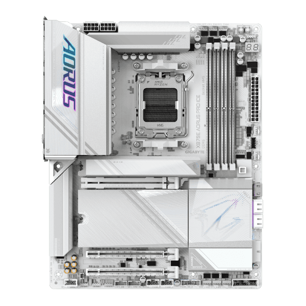 לוח אם Gigabyte X870E AORUS PRO ICE X3D WIFI7 ATX DDR5 AM5 — תמונה 1 | PuzzlePC