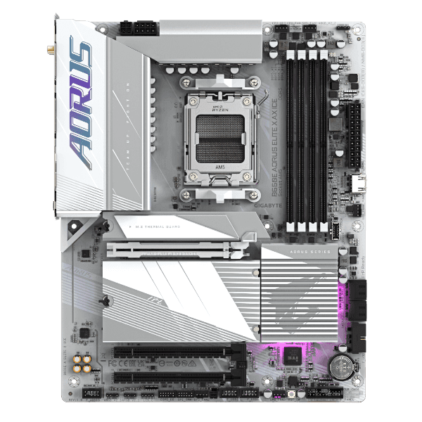 לוח אם Gigabyte B650E A ELITE X AX ICE ATX AM5 DDR5 WIFI BT White — תמונה 1 | PuzzlePC