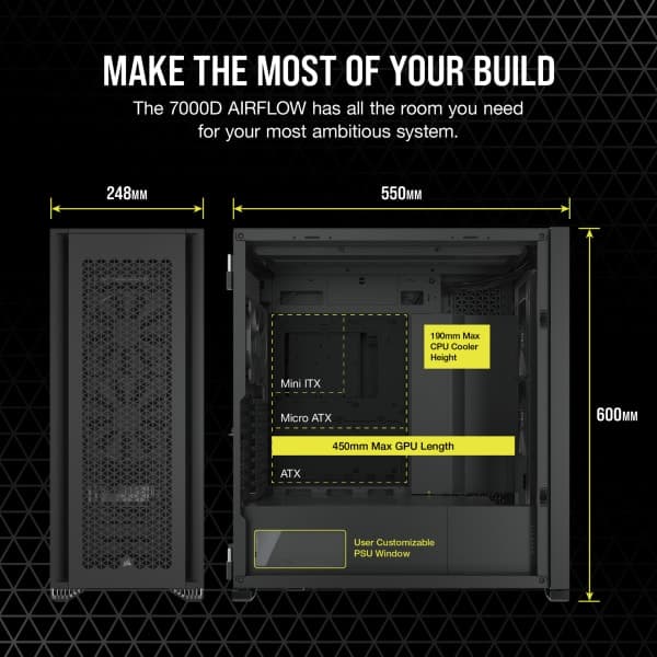 מארז Corsair 7000D AIRFLOW FULL-TOWER ATX CASE Black — תמונה 1 | PuzzlePC