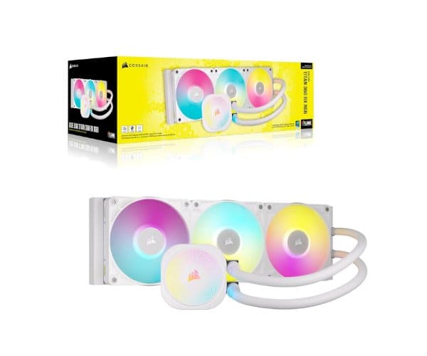 קירור נוזלי לבן Corsair iCUE TITAN 360 RX RGB White 360mm AIO — תמונה 1 | PuzzlePC