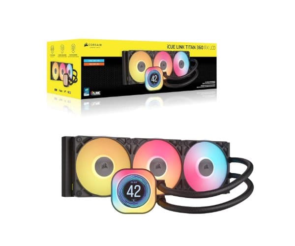 קירור נוזלי Corsair iCUE TITAN 360 RX LCD Balck 360mm AIO — תמונה 1 | PuzzlePC