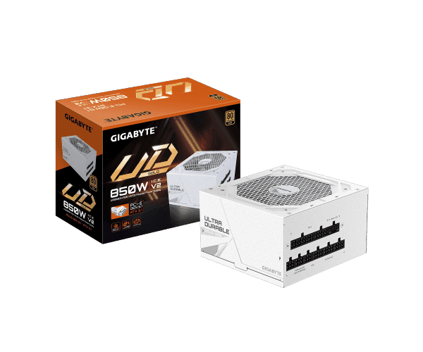 ספק כוח לבן Gigabyte UD850GM PG5 ICE 850W 80 Plus Gold ATX 3.1 — תמונה 1 | PuzzlePC