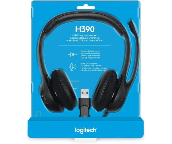 אוזניות ומיקרופון Logitech H390 USB Headphones Black — תמונה 1 | PuzzlePC