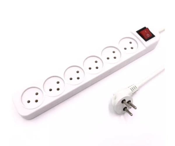 Luggar מפצל חשמל ל6 כולל כבל מאריך באורך 1 מטר כולל מפסק מואר — תמונה 1 | PuzzlePC