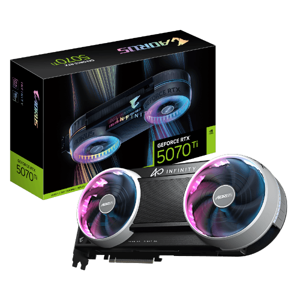 Gigabyte כרטיס מסך AORUS GeForce RTX 5070 Ti INFINITY 16G WINDFORCE HYPERBURST 16GB GDDR7 — תמונה 1 | PuzzlePC