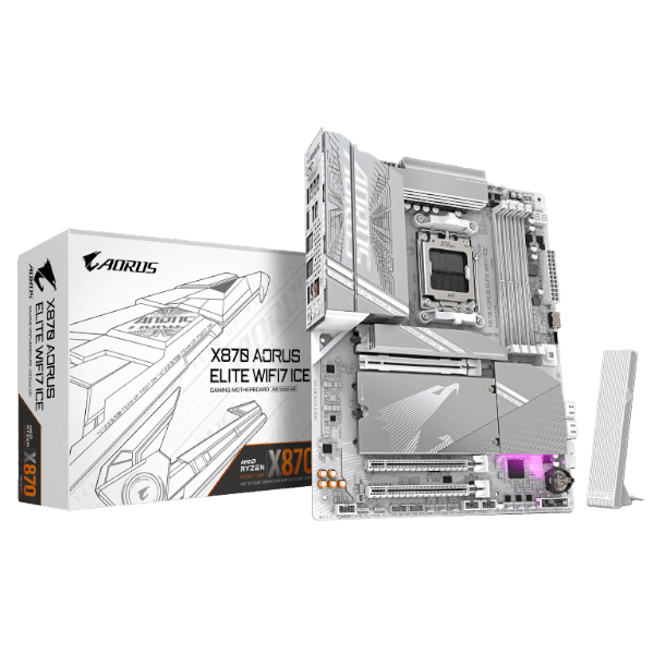 לוח אם Gigabyte X870 AORUS ELITE X3D ICE AMD AM5 WIFI7 ATX DDR5 — תמונה 1 | PuzzlePC